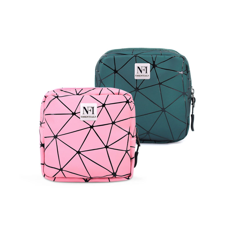 NFI Essentials Pu Diamond Print Women Portable Sanitary Napkin Pouch